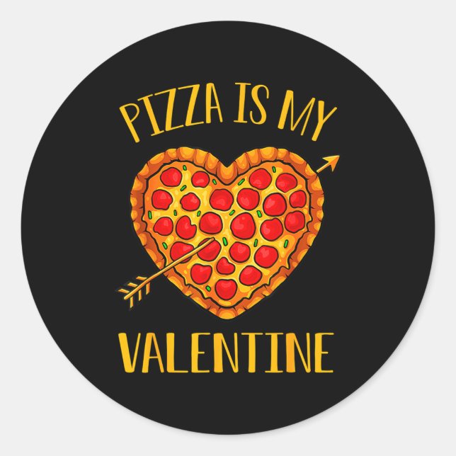 Sticker Rond Zza Is My Valentine Funny Valentines Day Boys Gi  (Devant)