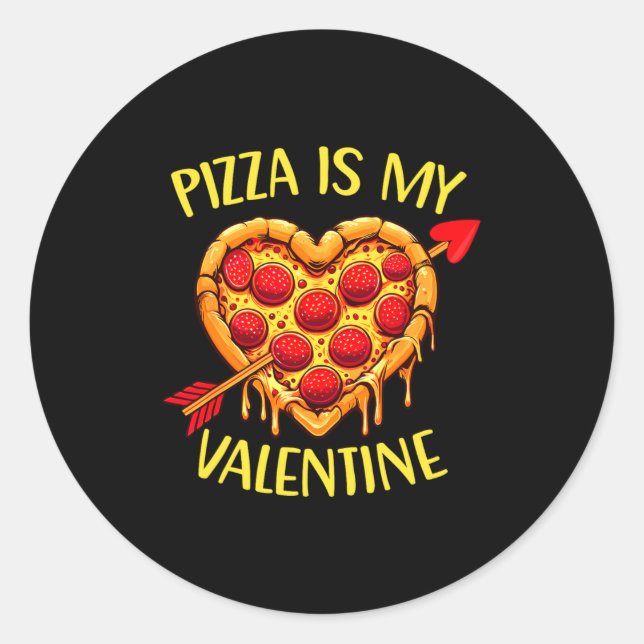 Sticker Rond Zza Is My Valentine Funny Valentines Day Boys Ki  (Devant)