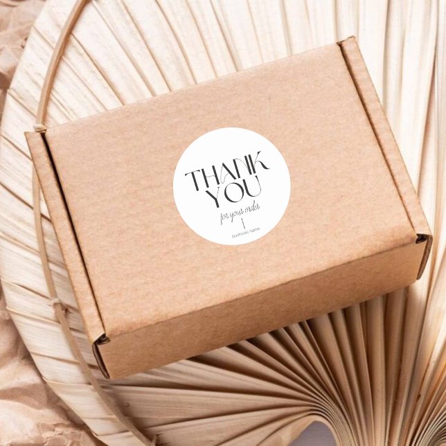 Sticker ronde minimaliste en Merci blanc (Créateur téléchargé)