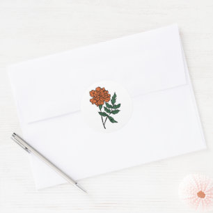Sticker ronde minimaliste Mariage Marigold classiq