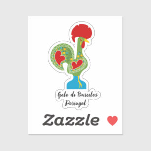 Sticker Rooster portugais de la chance en vert