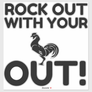 Sticker Rooster Rock Out