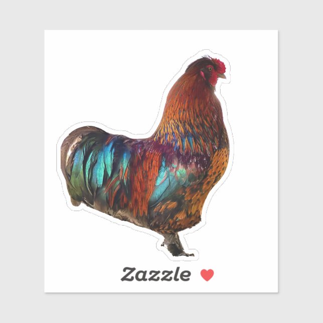 Sticker Rooster Vibrant - Agritourisme (Feuille)