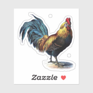 Sticker Rooster Vintage aux couleurs vives