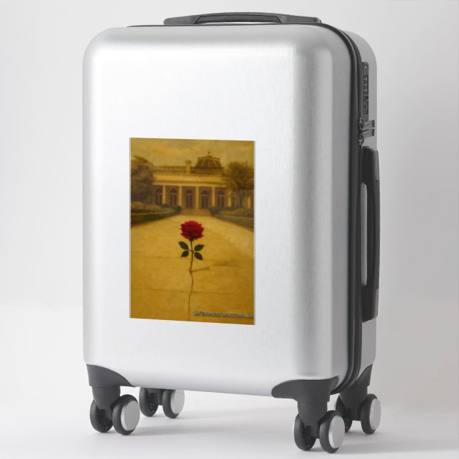 Sticker Rose à travers la fissure : arrière de la Maison B (Sur valise)