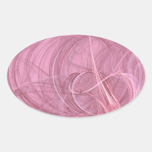 Sticker rose Abstrait fractal ovale (Devant)