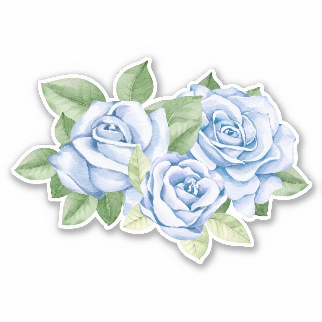 Sticker Rose bleu (Devant)