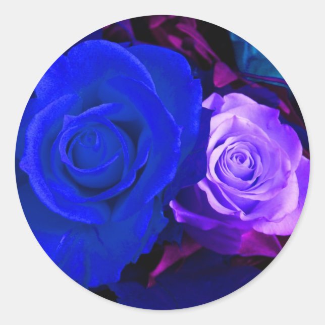 Sticker Rose bleu violet - Personnalisable (Devant)