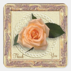 Sticker rose - Carré Merci