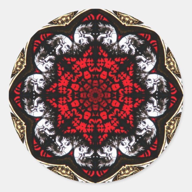 Sticker Rose crâne baroque (Devant)