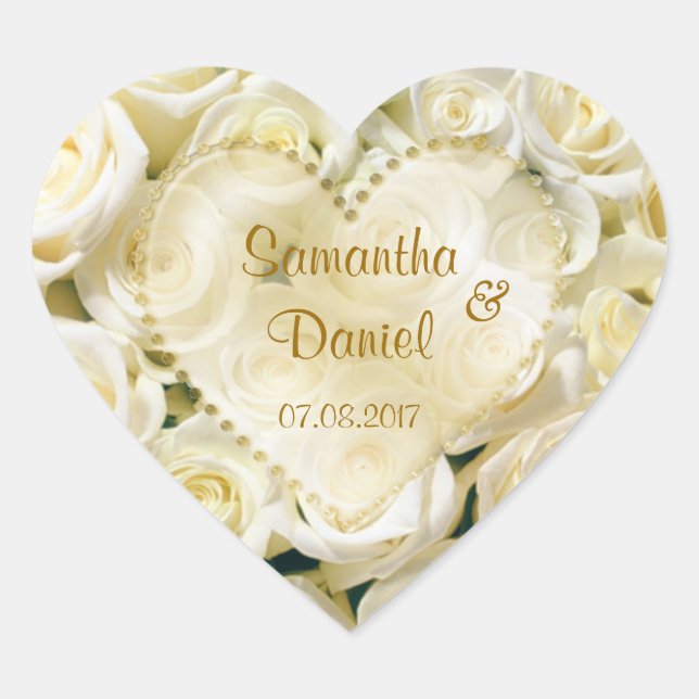 Sticker rose crème blanche élégant (Devant)