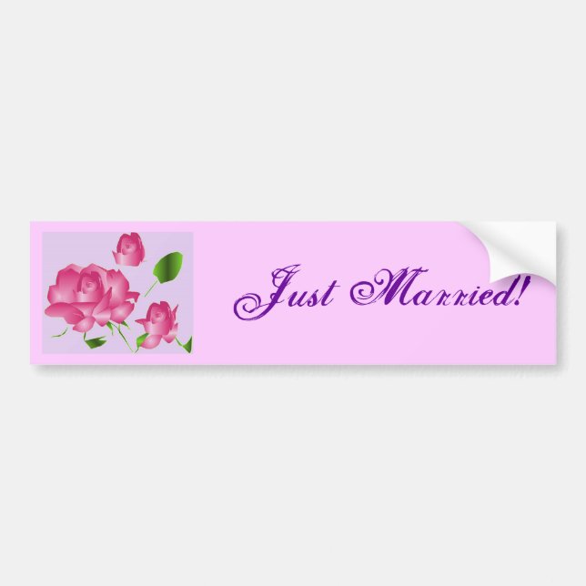 Sticker Rose de lavande rose "Just Married" (Devant)
