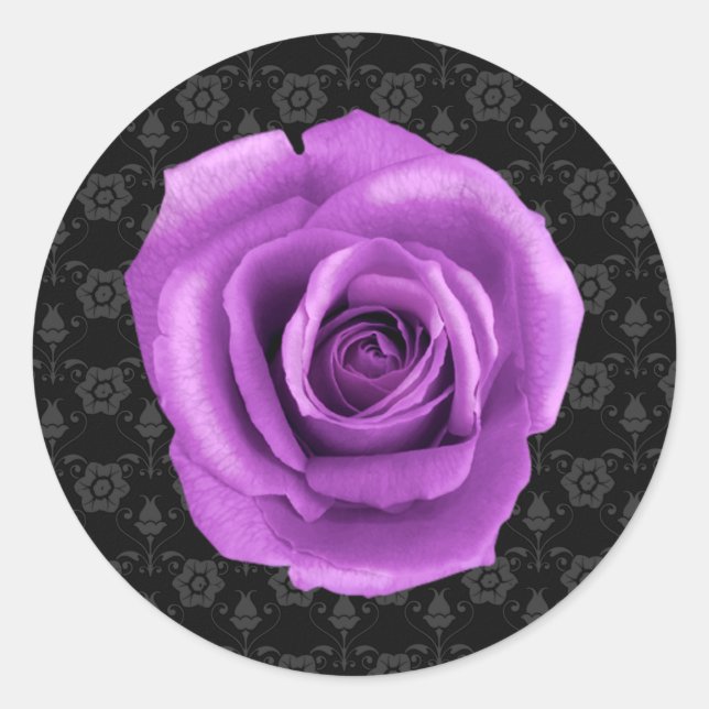 Sticker Rose élégant Damask et violet (Devant)