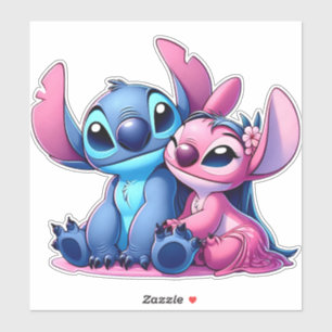 Sticker rose et bleu