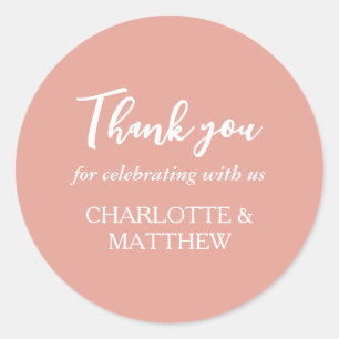 Sticker Rose Gold Mariage Classic Round