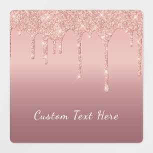 Sticker rose Gold Parties scintillant avec texte p