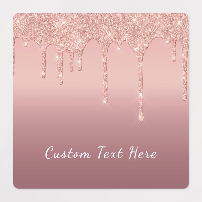 Sticker rose Gold Parties scintillant avec texte p (Design 1)