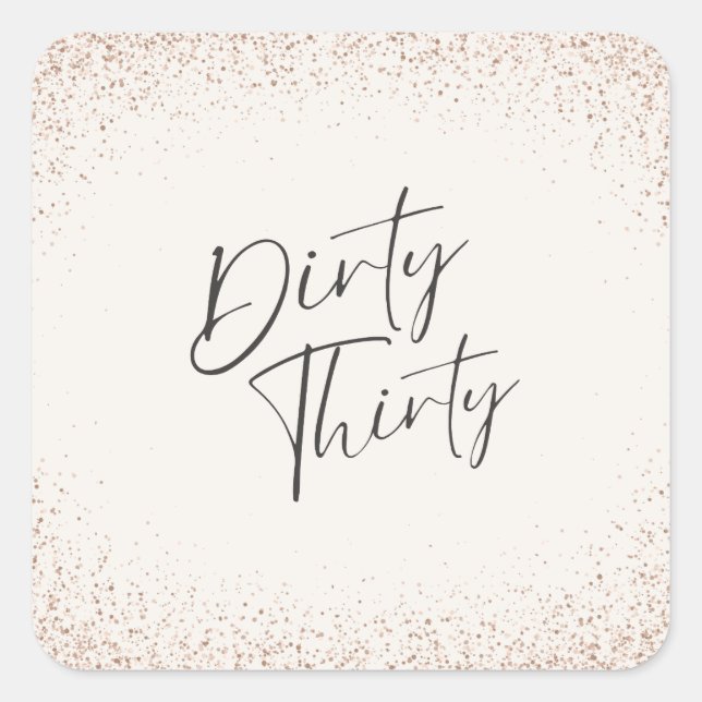 Sticker rose Gold Parties scintillant Dirty Trente (Devant)