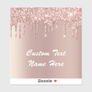 Sticker Rose Gold Parties scintillant Texte personnalisé V