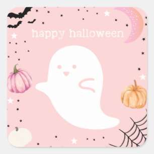Sticker rose Halloween heureux