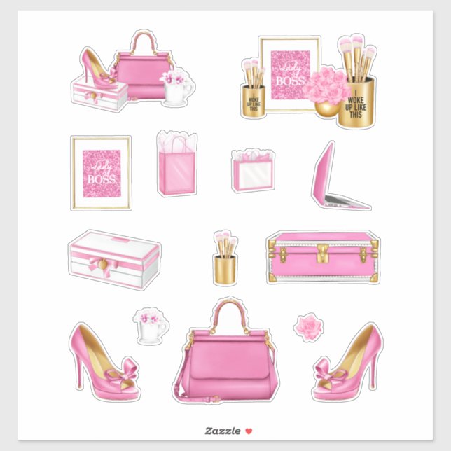 Sticker Rose High Fashion Femmes talons Purse & Accessoire (Feuille)