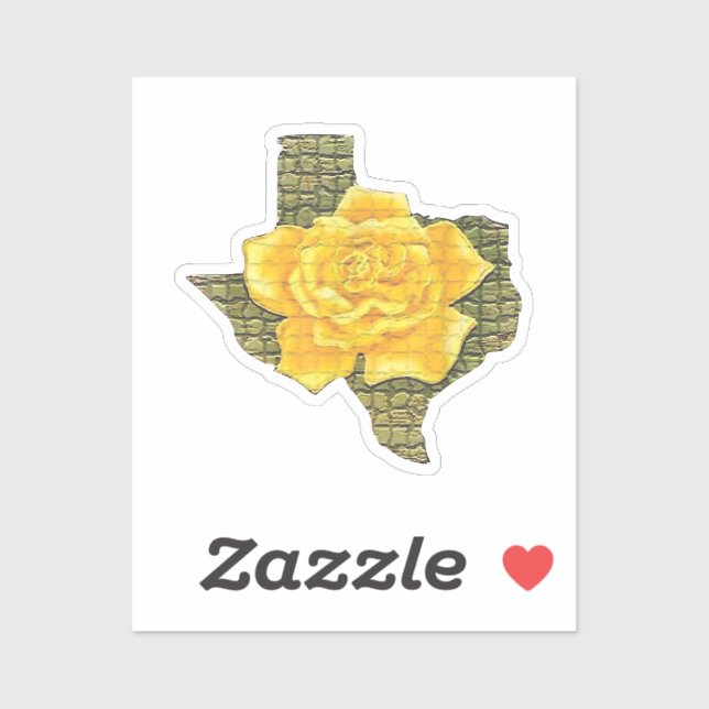 Sticker Rose Jaune Du Texas Motif Flower (Feuille)