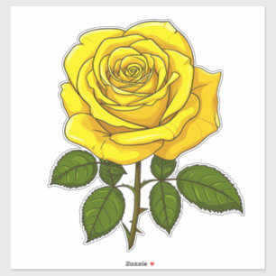 Sticker Rose jaune vif