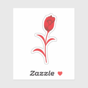 Sticker Rose Madder, Rouge lave, design floral