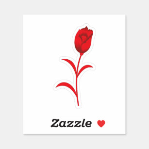Sticker Rose Madder, Rouge lave, design floral