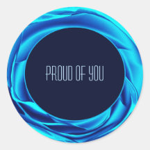 Sticker Rose métallique bleu rond