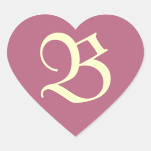 Sticker rose monogramme