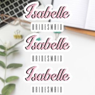 Sticker Rose Orchidée 3D Nom Drôle Demoiselle d'Honneur  