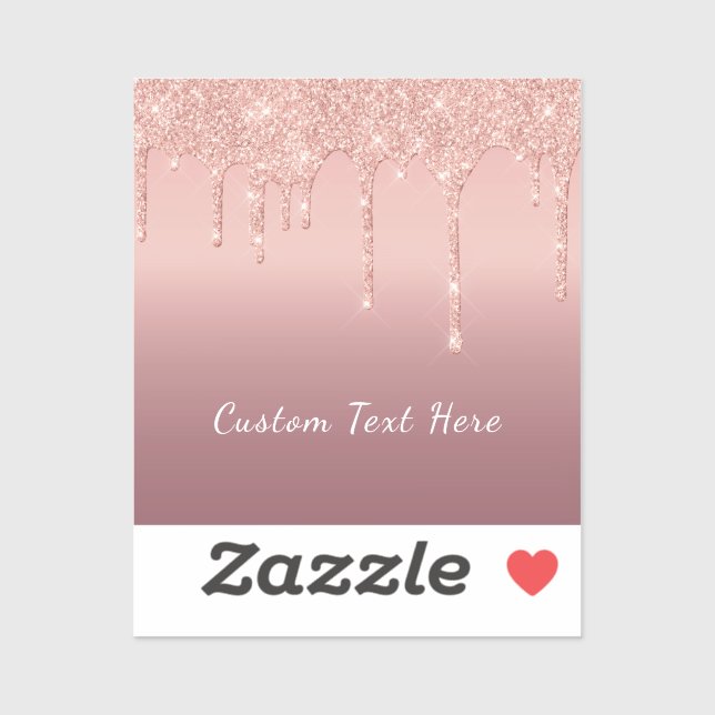 Sticker rose Parties scintillant or avec nom de te (Feuille)
