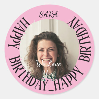 Sticker rose pour anniversaire entièrement personn