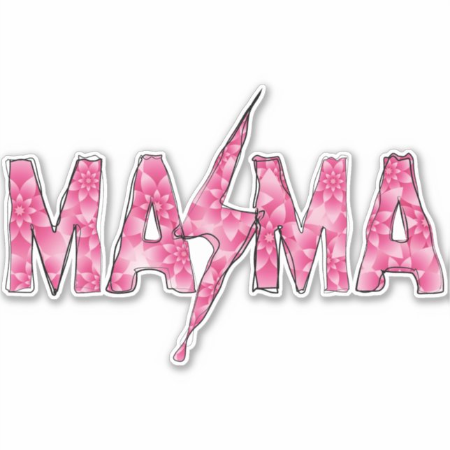 Sticker Rose Rocker Mama (Devant)