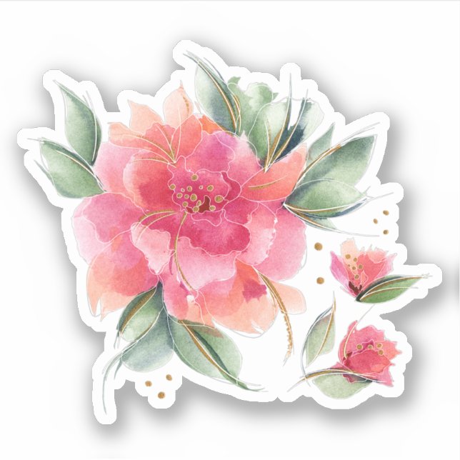 Sticker Rose rose (Devant)