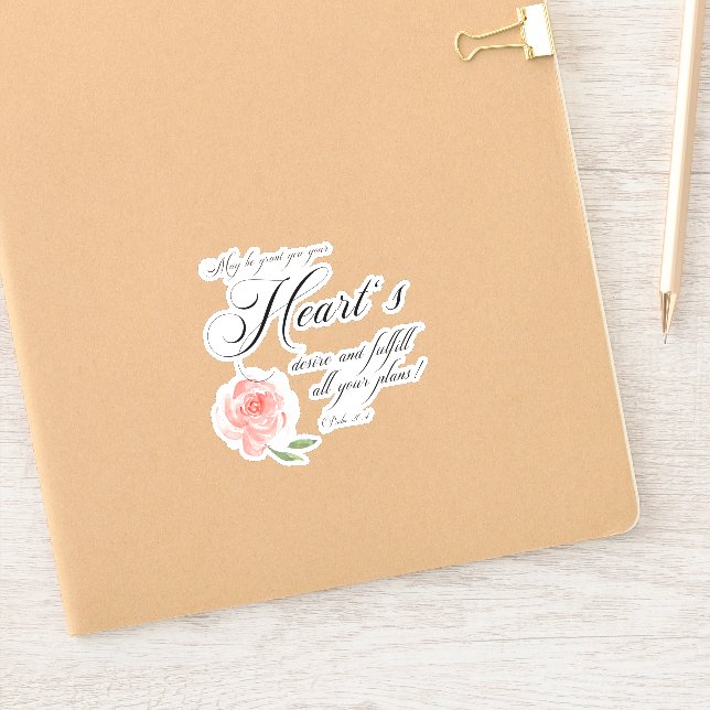 Sticker Rose rose cœur désir (Carnet)