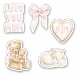 Sticker Rose Vous aimez Maman Fête des Mères