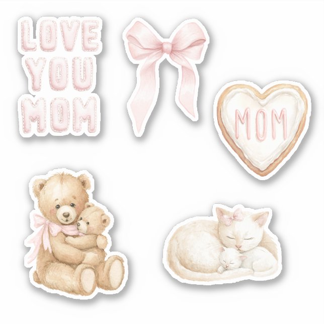 Sticker Rose Vous aimez Maman Fête des Mères (Devant)