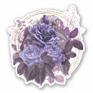 Sticker Roses gothiques violets d'Halloween
