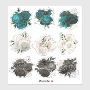 Sticker Roses Pailletées