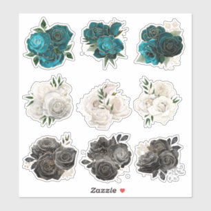 Sticker Roses parties scintillant