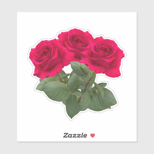 Sticker Roses rouges (Feuille)