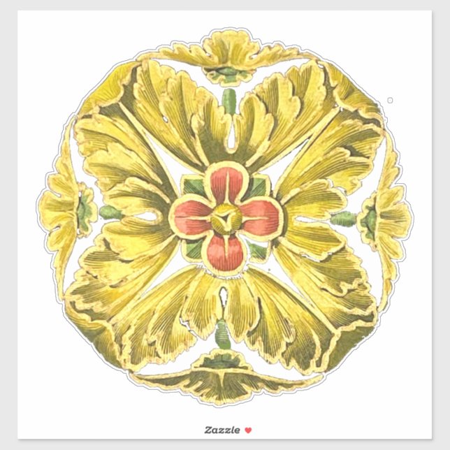 Sticker Rosette architecturale antique n° 3 (Feuille)