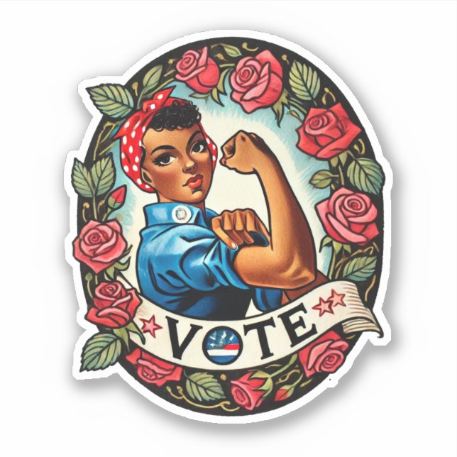 Sticker Rosie le vote du Riveter (Devant)