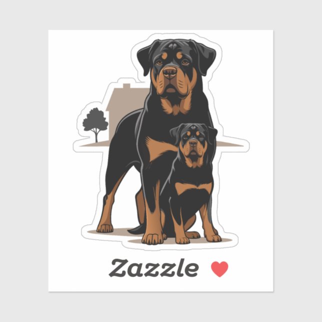 Sticker Rottie Puppy, Dog Lover Gift (Feuille)
