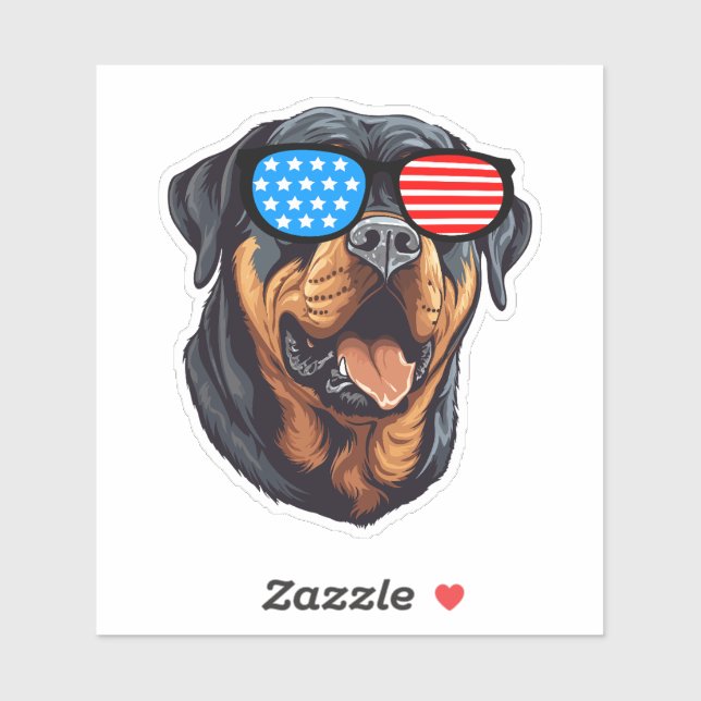 Sticker Rottweiler patriotique (Feuille)