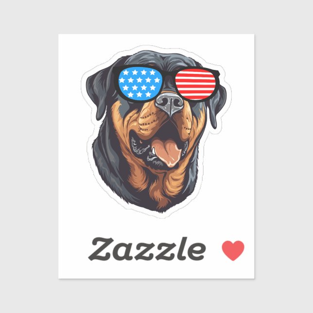 Sticker Rottweiler patriotique (Feuille)