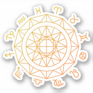 Sticker Roue astrologique du signe du zodiaque