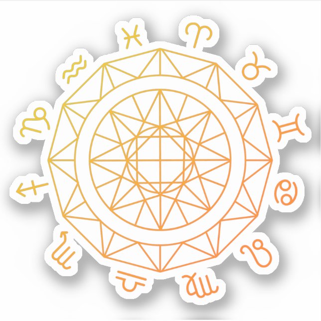 Sticker Roue astrologique du signe du zodiaque  (Devant)